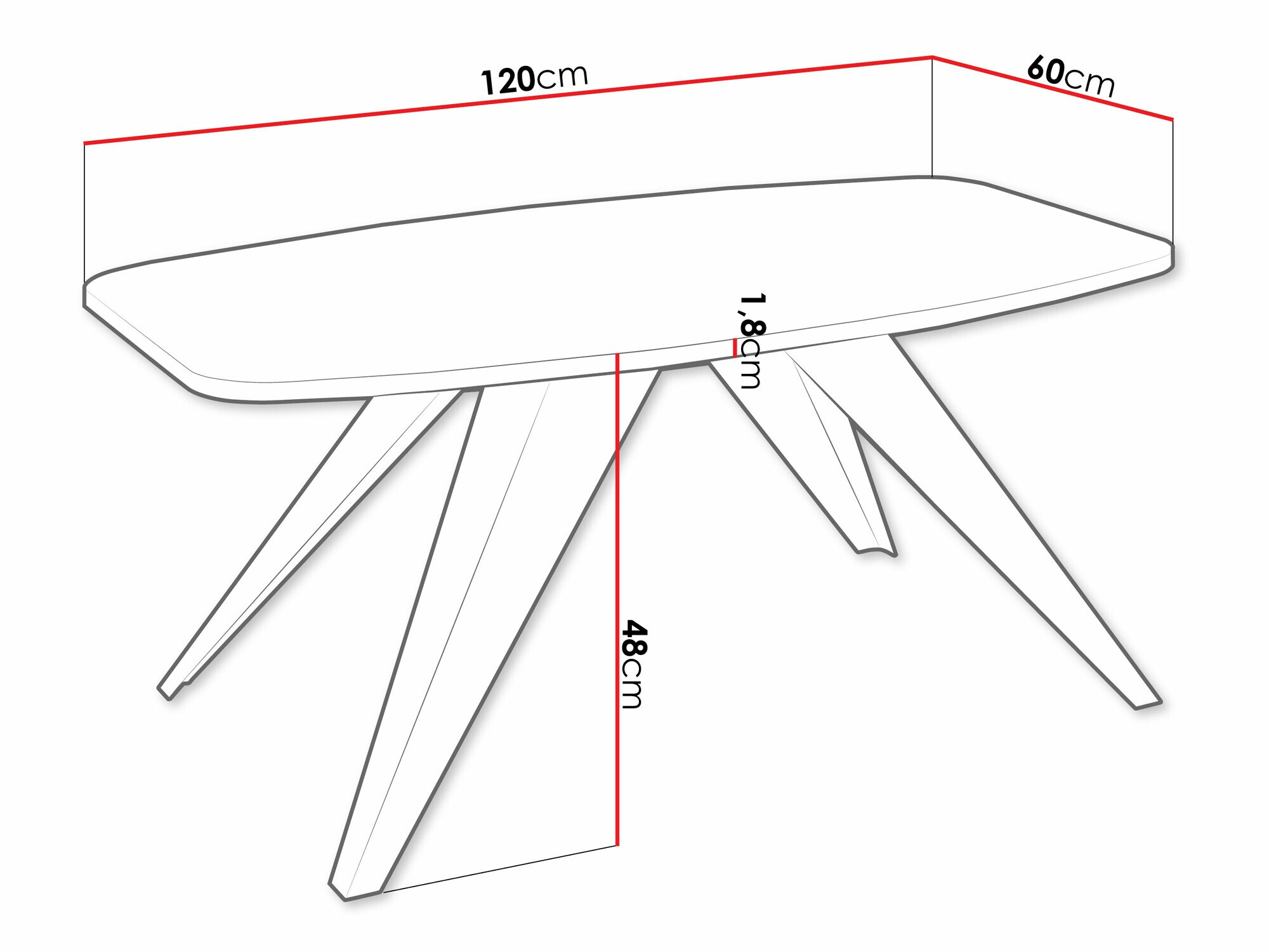 Salontafel Oswego 117 (Zwart)