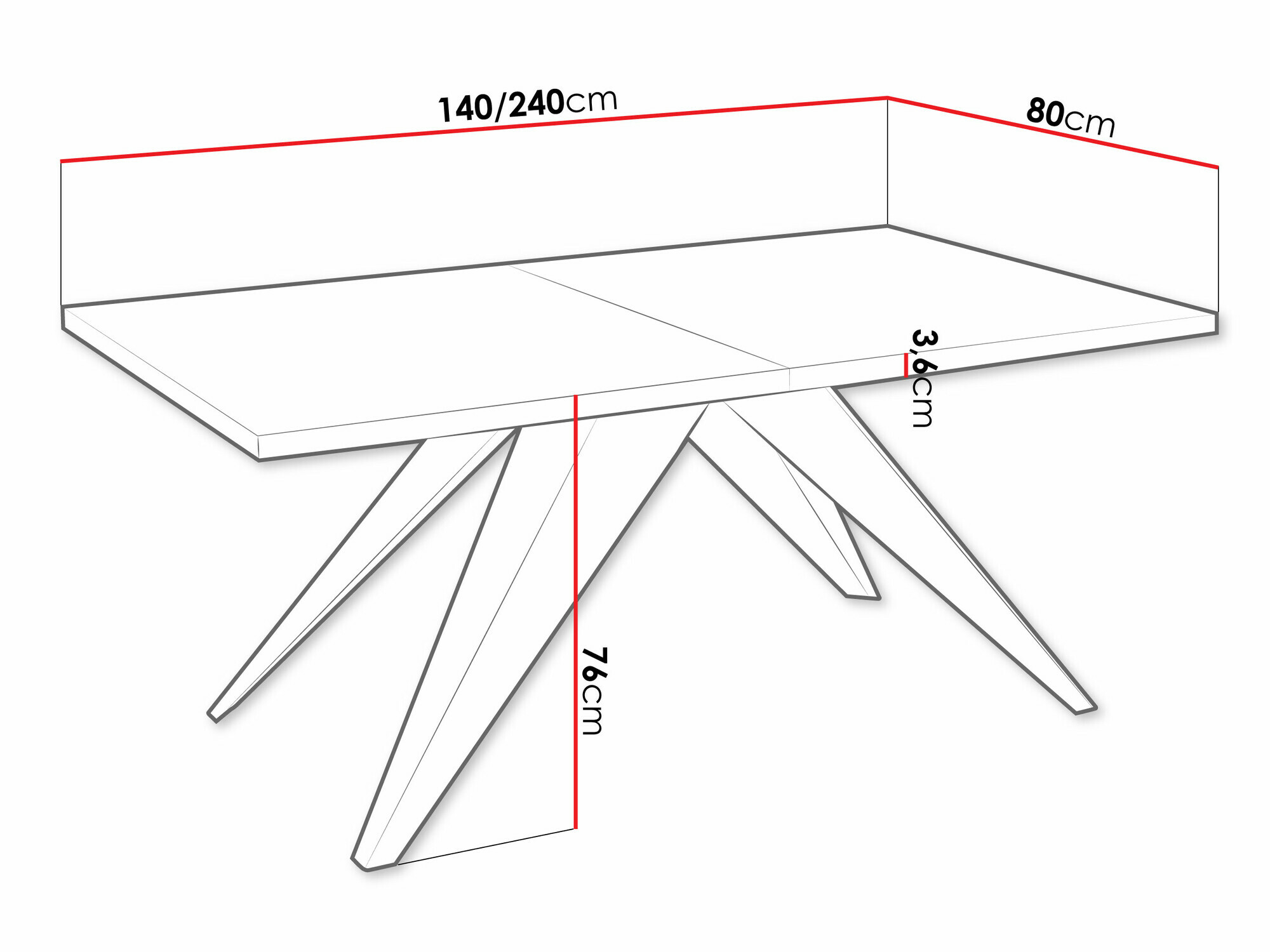 Tafel Oswego 113 (Zwart + Lancelot-eik)