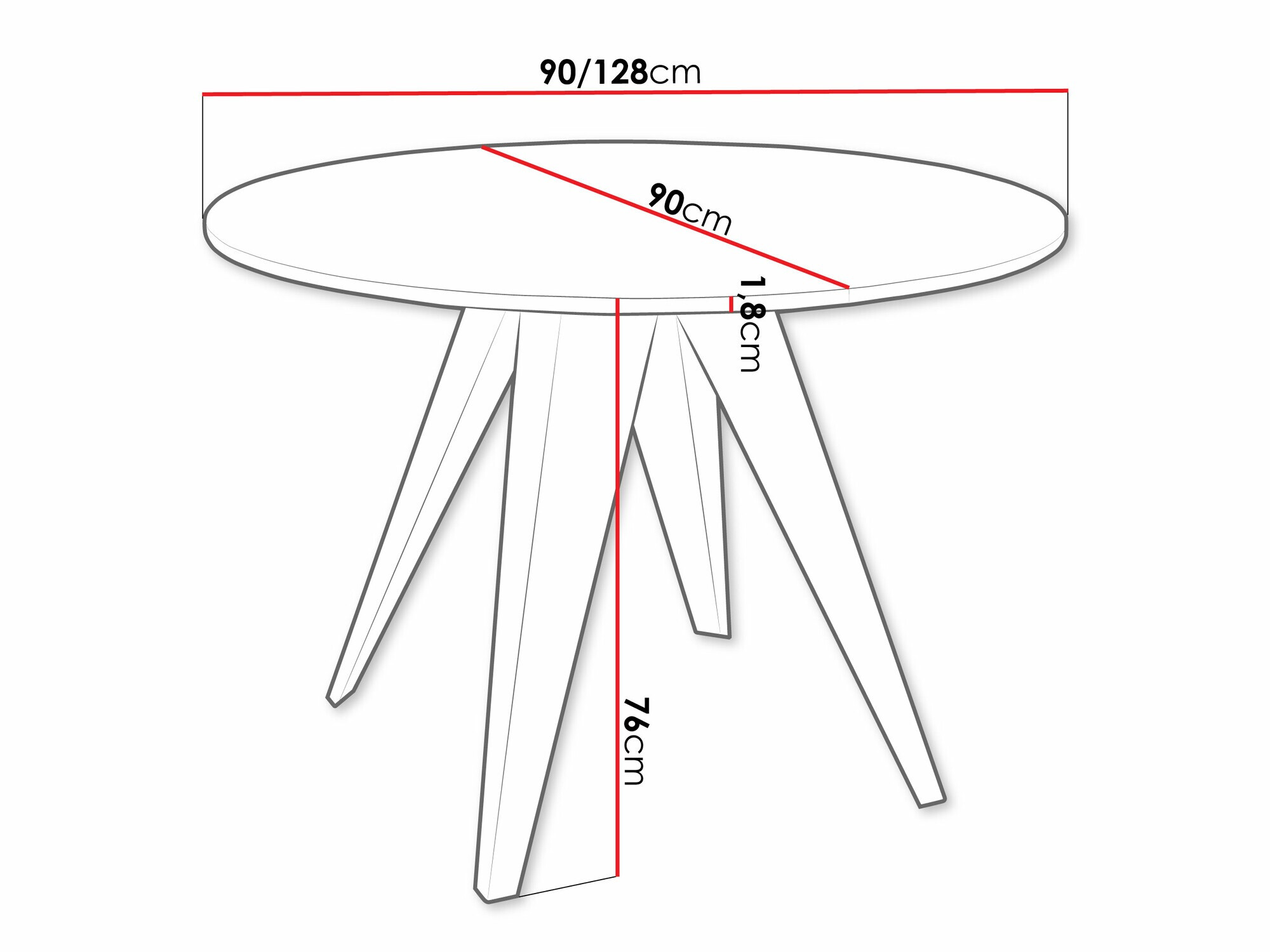 Tafel Oswego 114 (Zwart + Lancelot-eik)