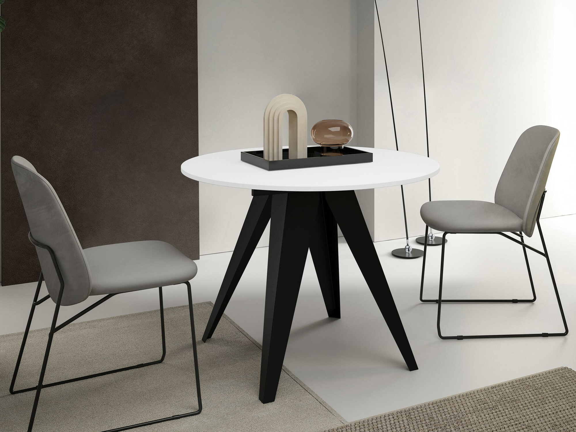 Tafel Oswego 114 (Zwart + Wit)