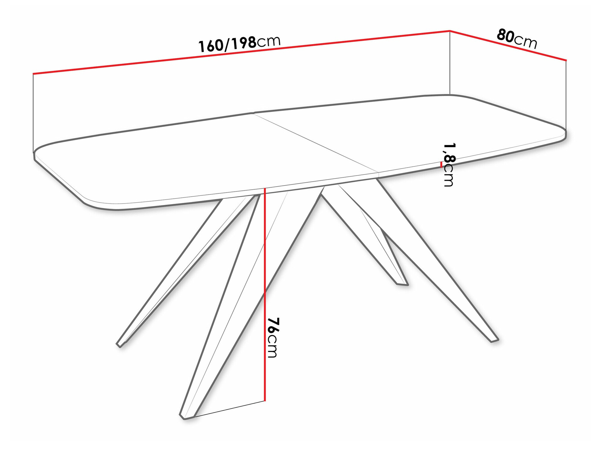 Tafel Oswego 115 (Zwart + Lancelot-eik)