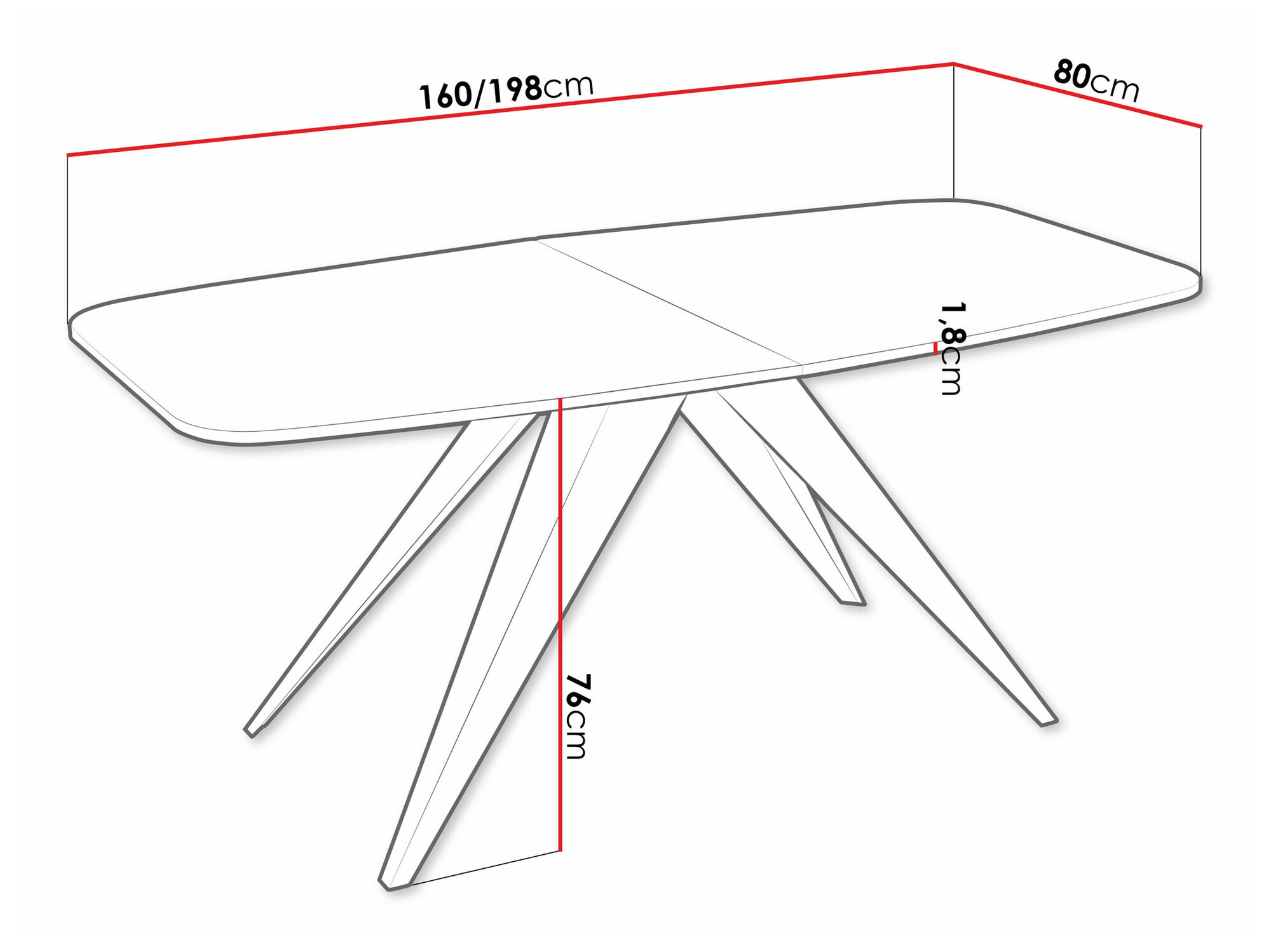 Tafel Oswego 115 (Zwart + Wit marmer)