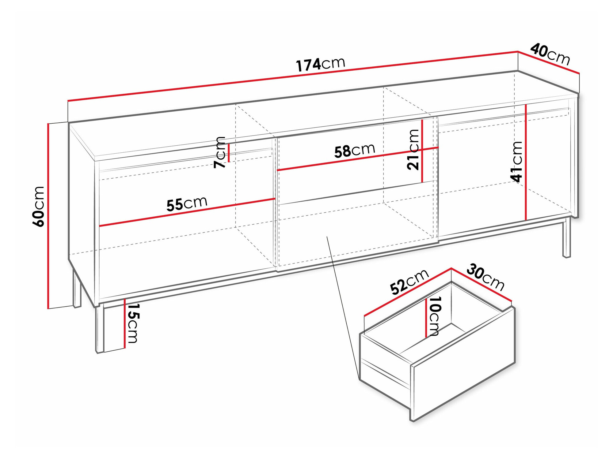 TV-meubel Comfivo Delruva 104 (Zwart)