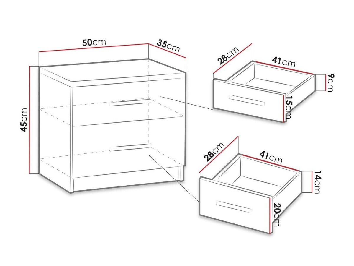 Nachtkastje Catromi 103 (Klooster eik)