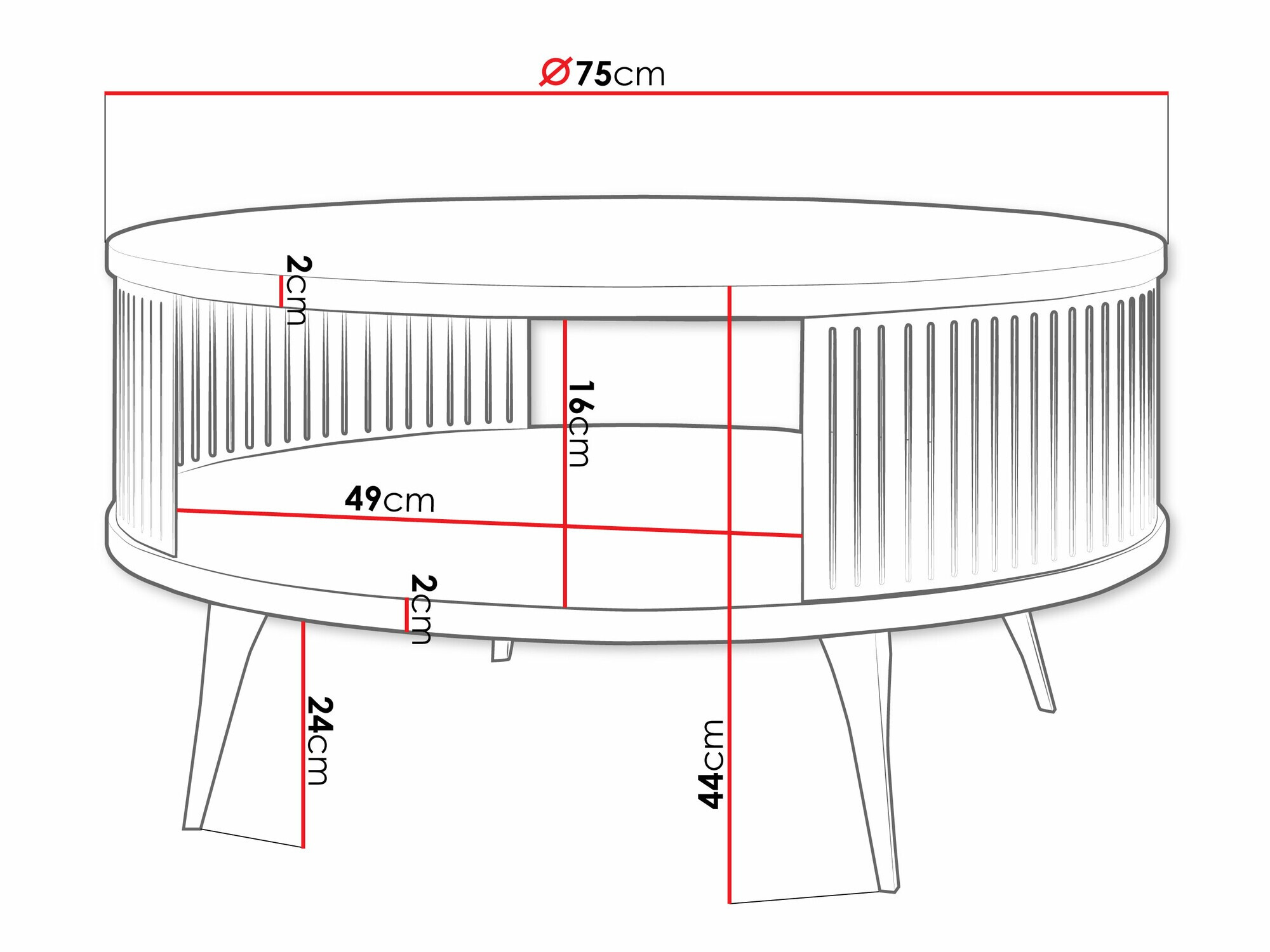 Salontafel Vitum I (Gouden + Wit)