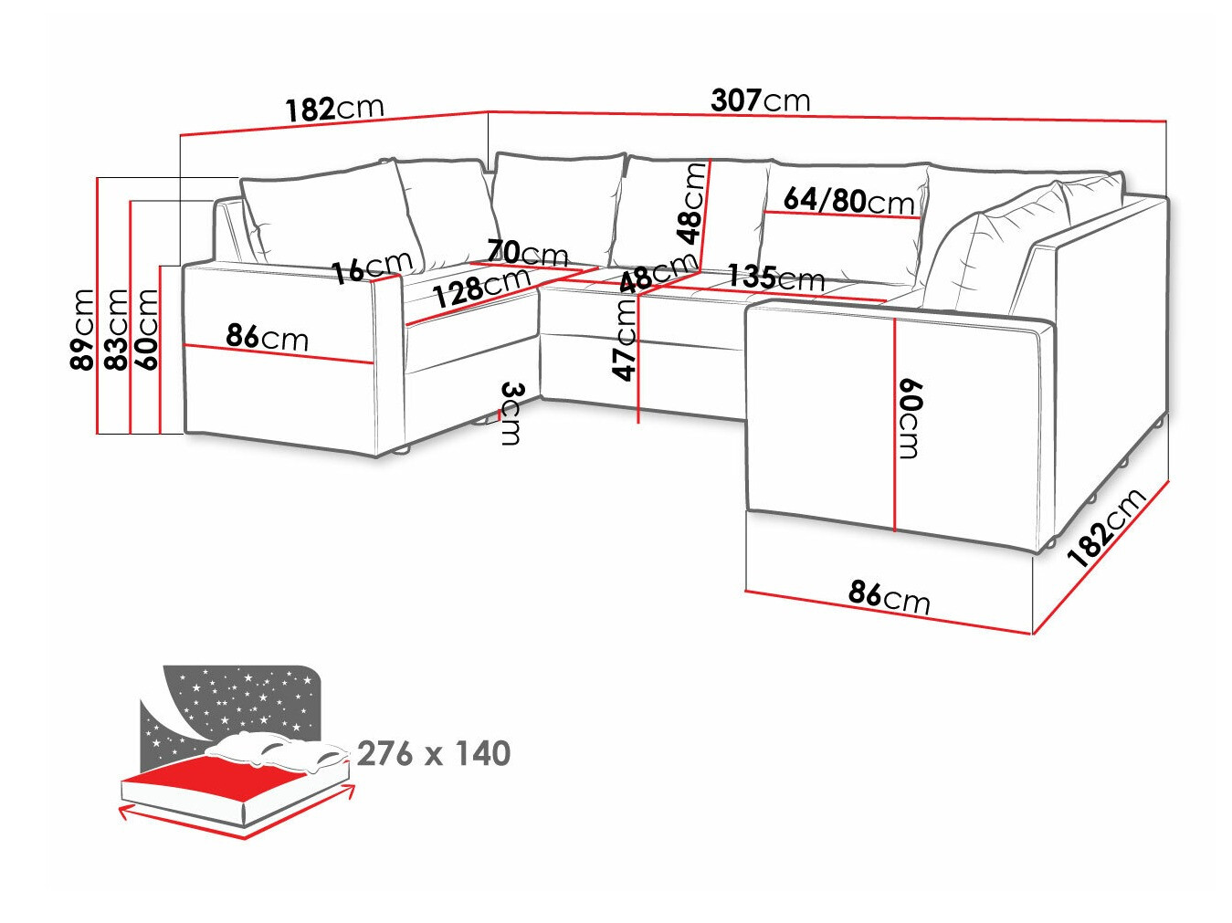 Hoekbank Providence 145 (Loca 21)