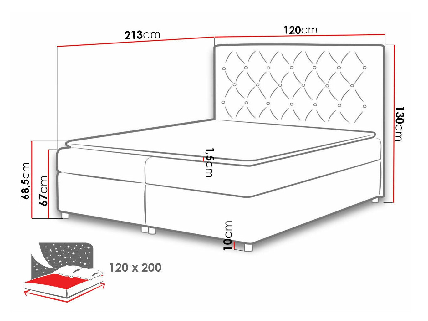 Boxspring Baltimore 112 (Primo 8804)