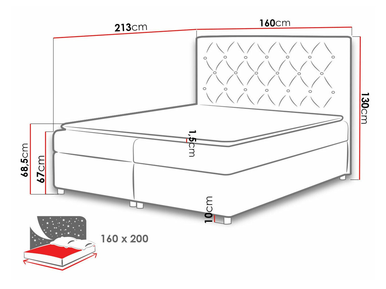 Boxspring Baltimore 112 (Primo 8809)