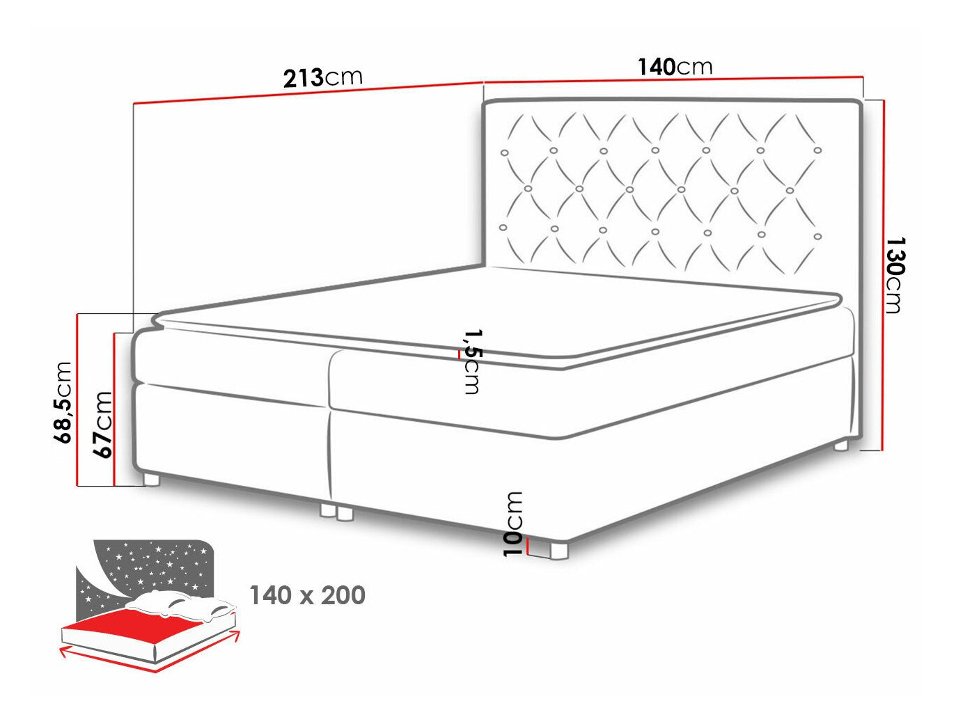 Boxspring Baltimore 112 (Primo 8813)