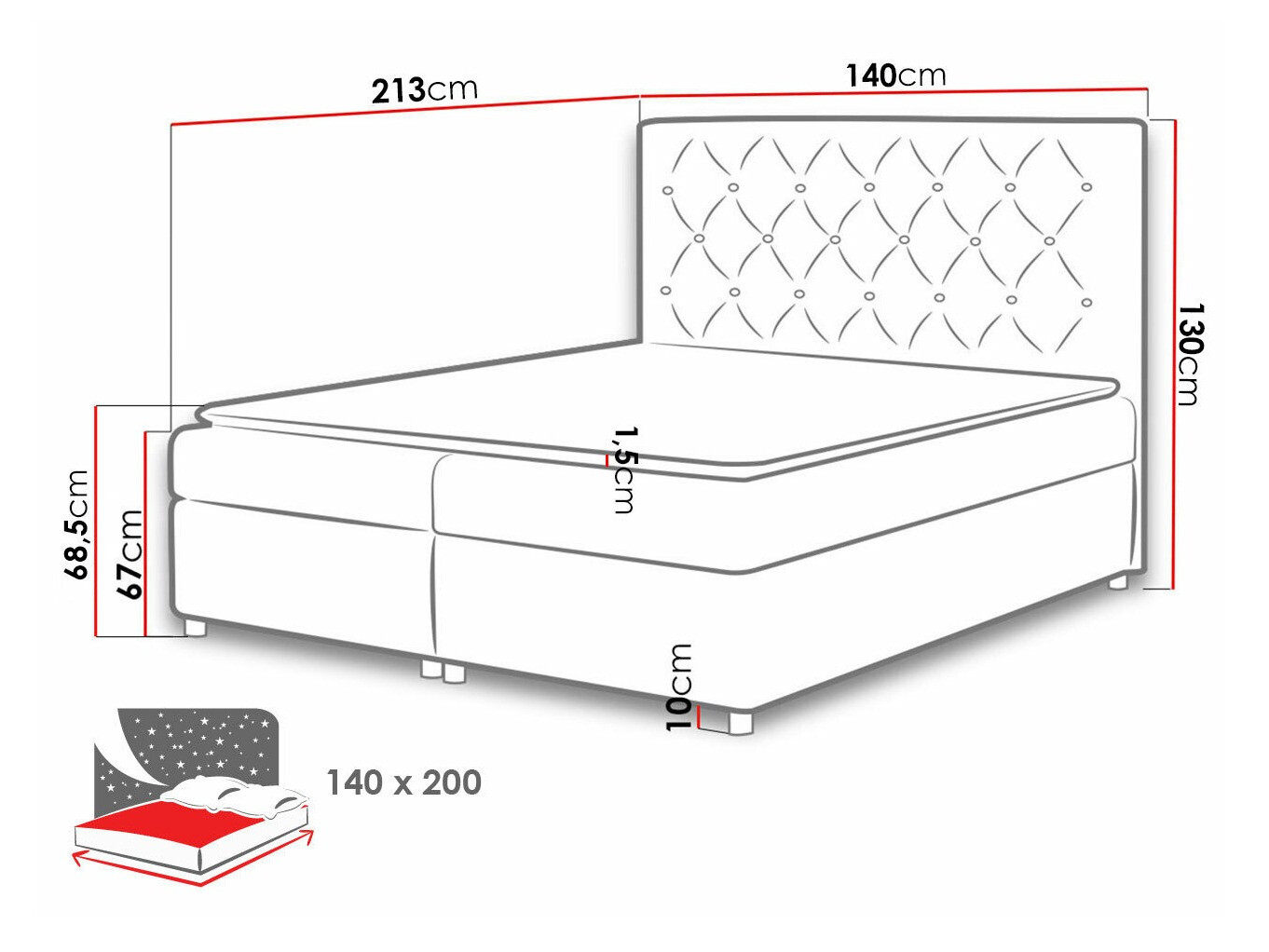 Boxspring Baltimore 112 (Soft 017)
