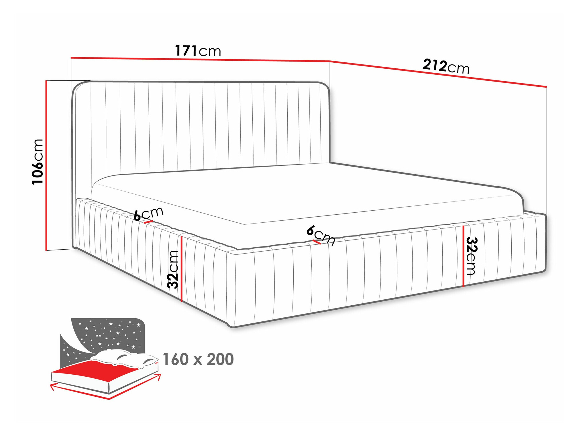 Bed TrendyNest 108 (Velluto 02)