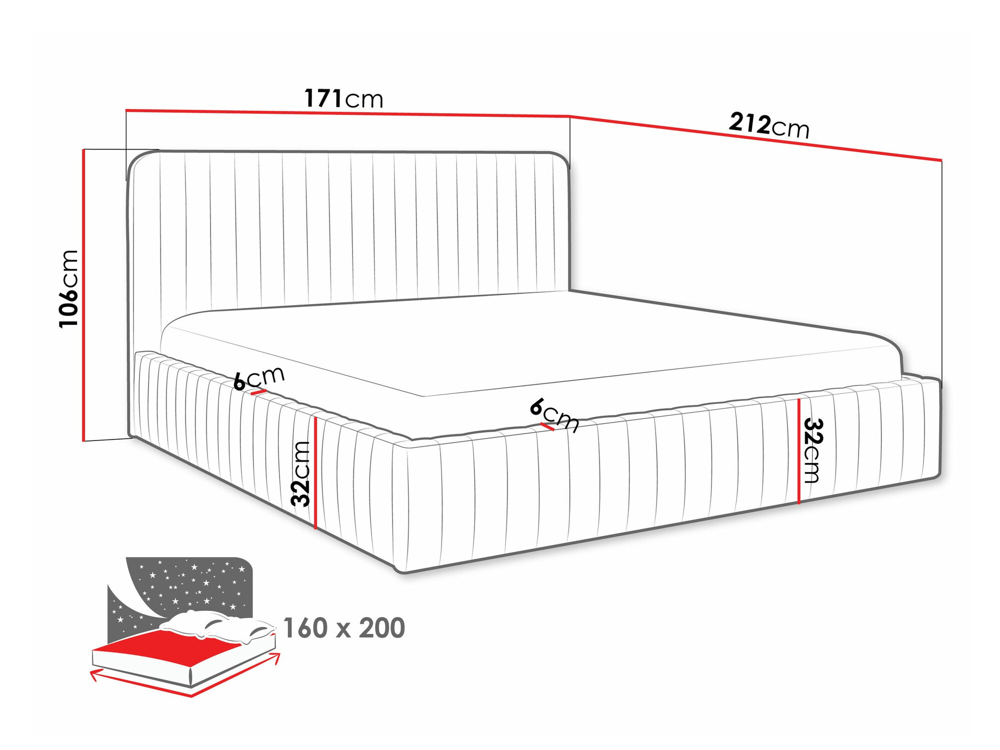 Bed TrendyNest 108 (Velluto 30)