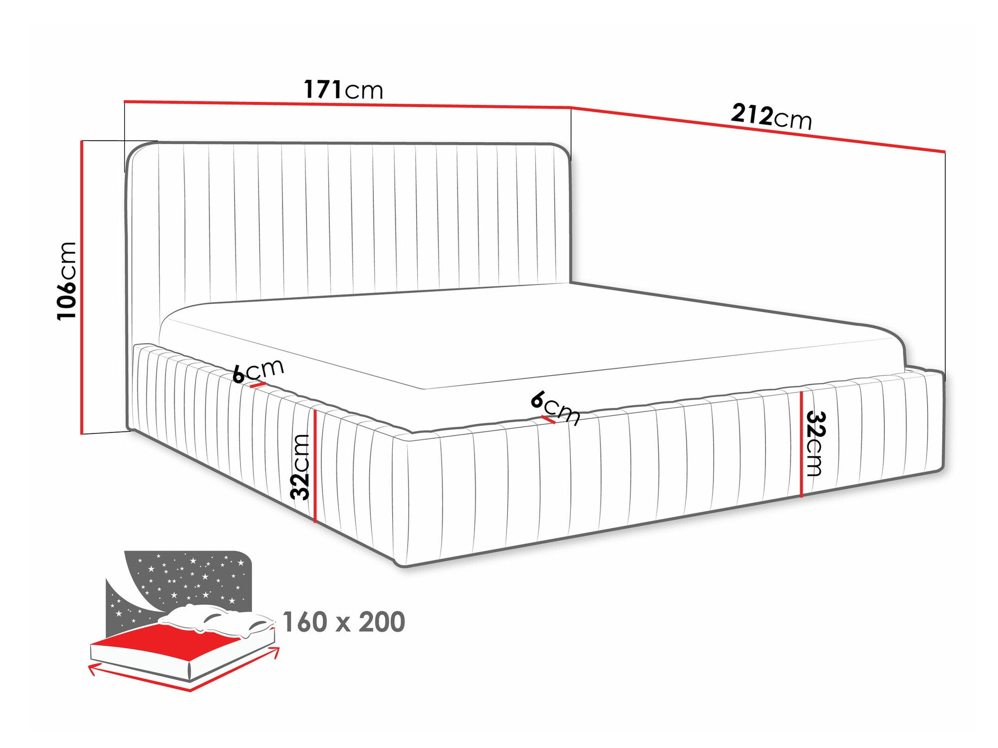 Bed TrendyNest Caprion (Velluto 14)