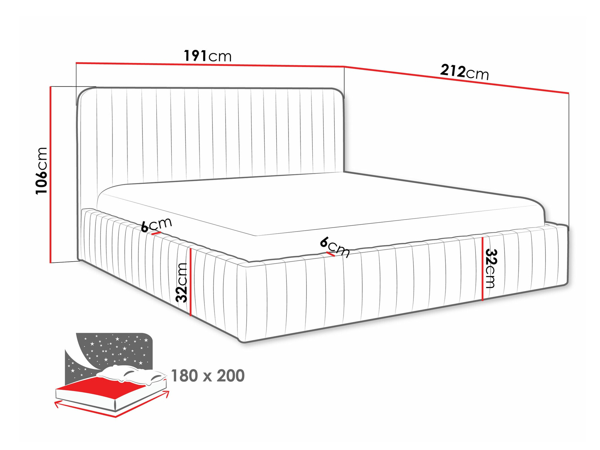 Bed TrendyNest Caprion (Velluto 14)