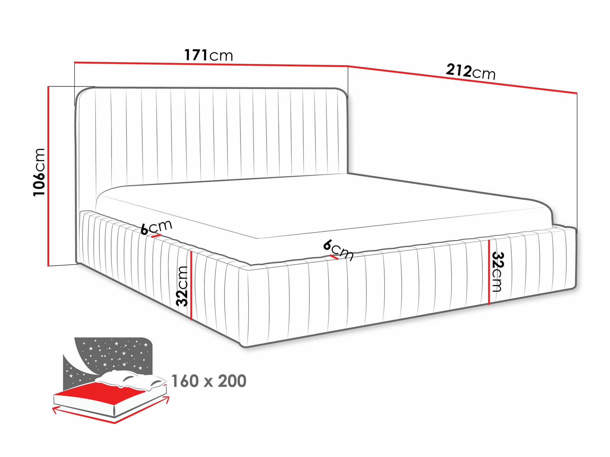 Bed TrendyNest Caprion (Velluto 15)