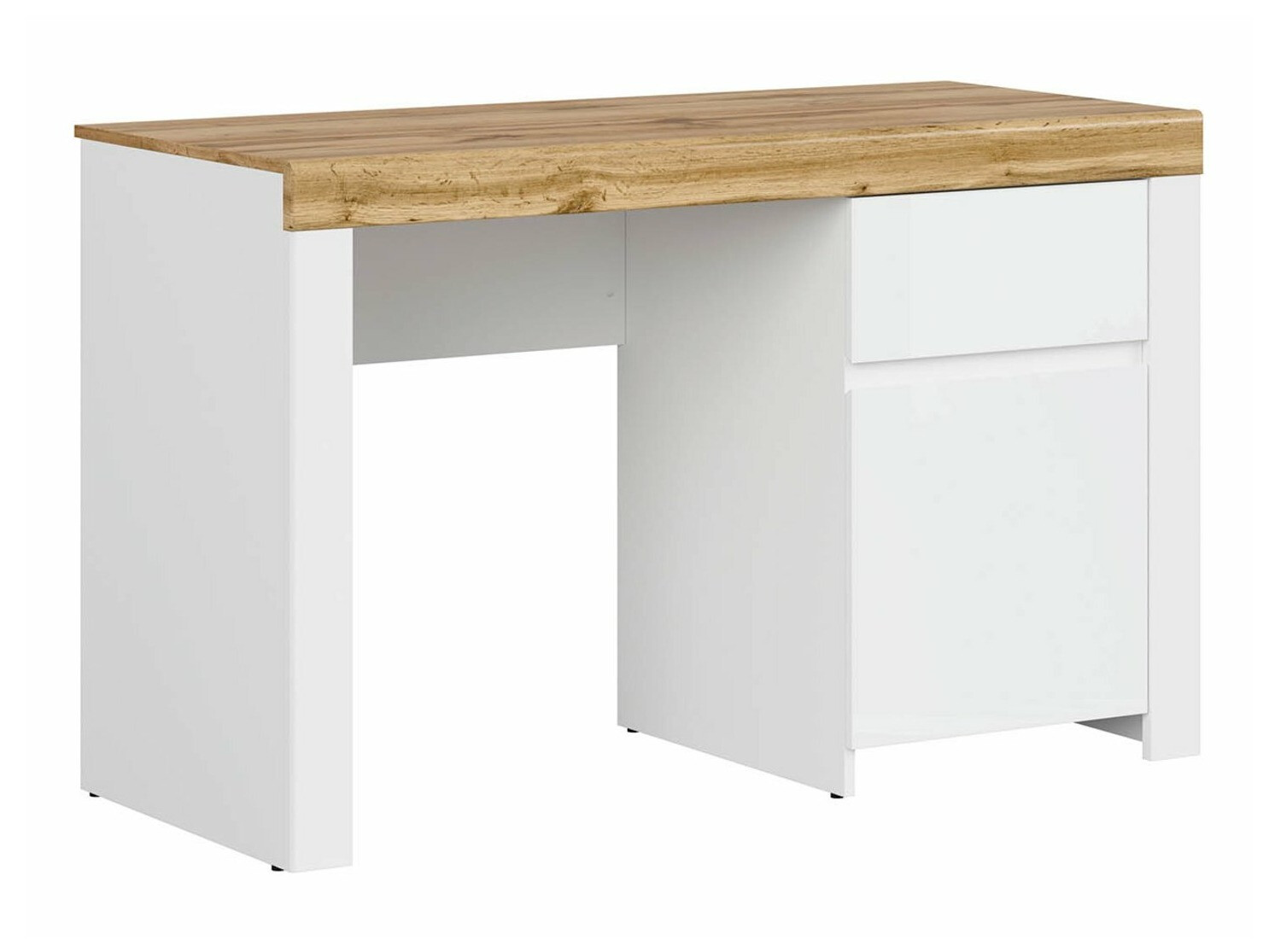 Bureau Sonsoru 130 (Wit + Glanzend wit + Wotan eik)
