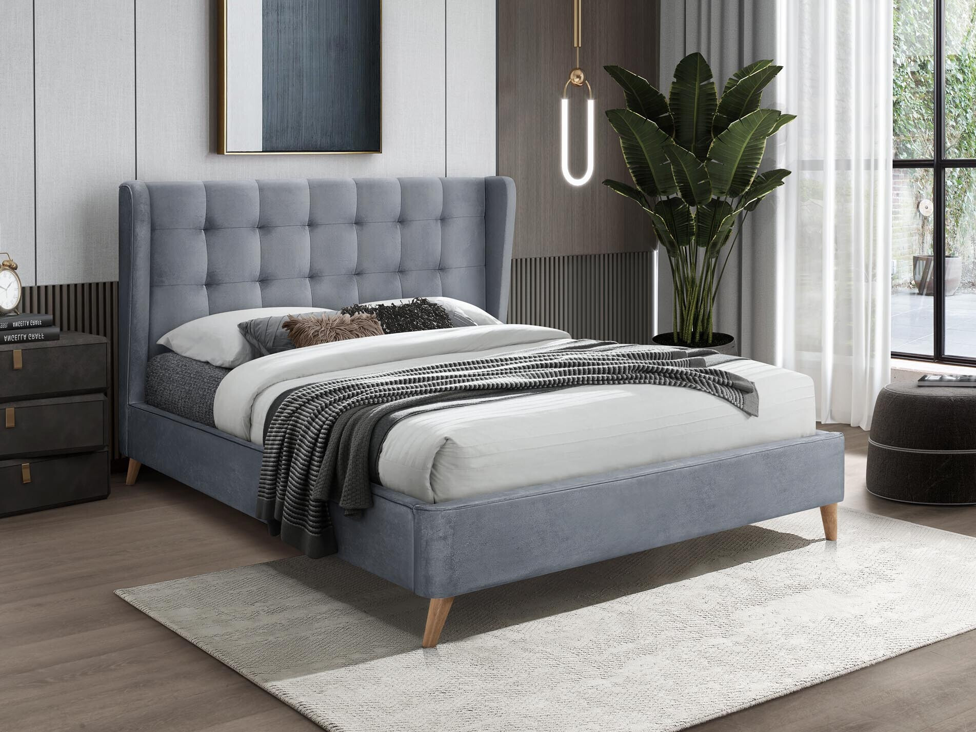 Bed Houston 1706 (Grijs)