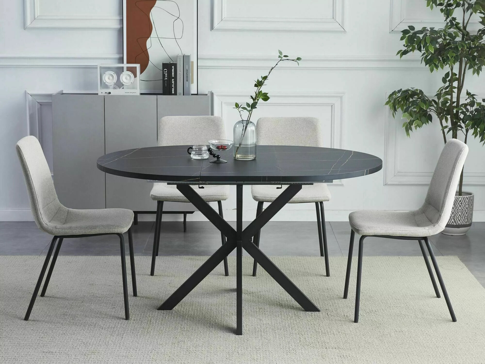 Tafel Detroit 115 (Zwart marmer)