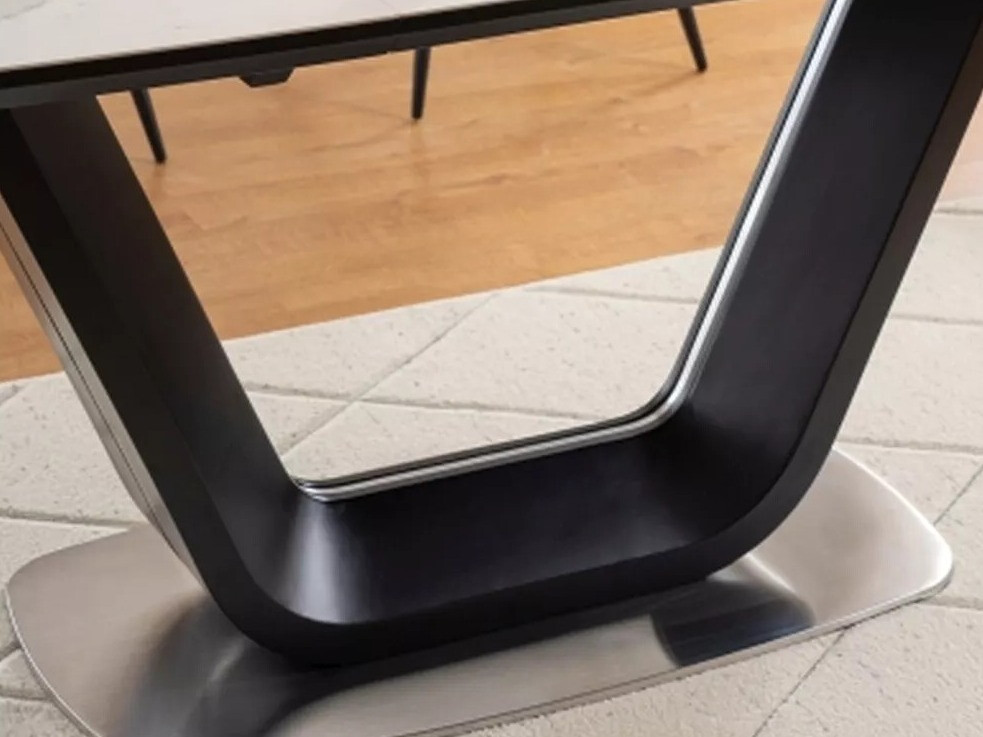 Tafel Detroit 116 (Wit marmer + Zwart)