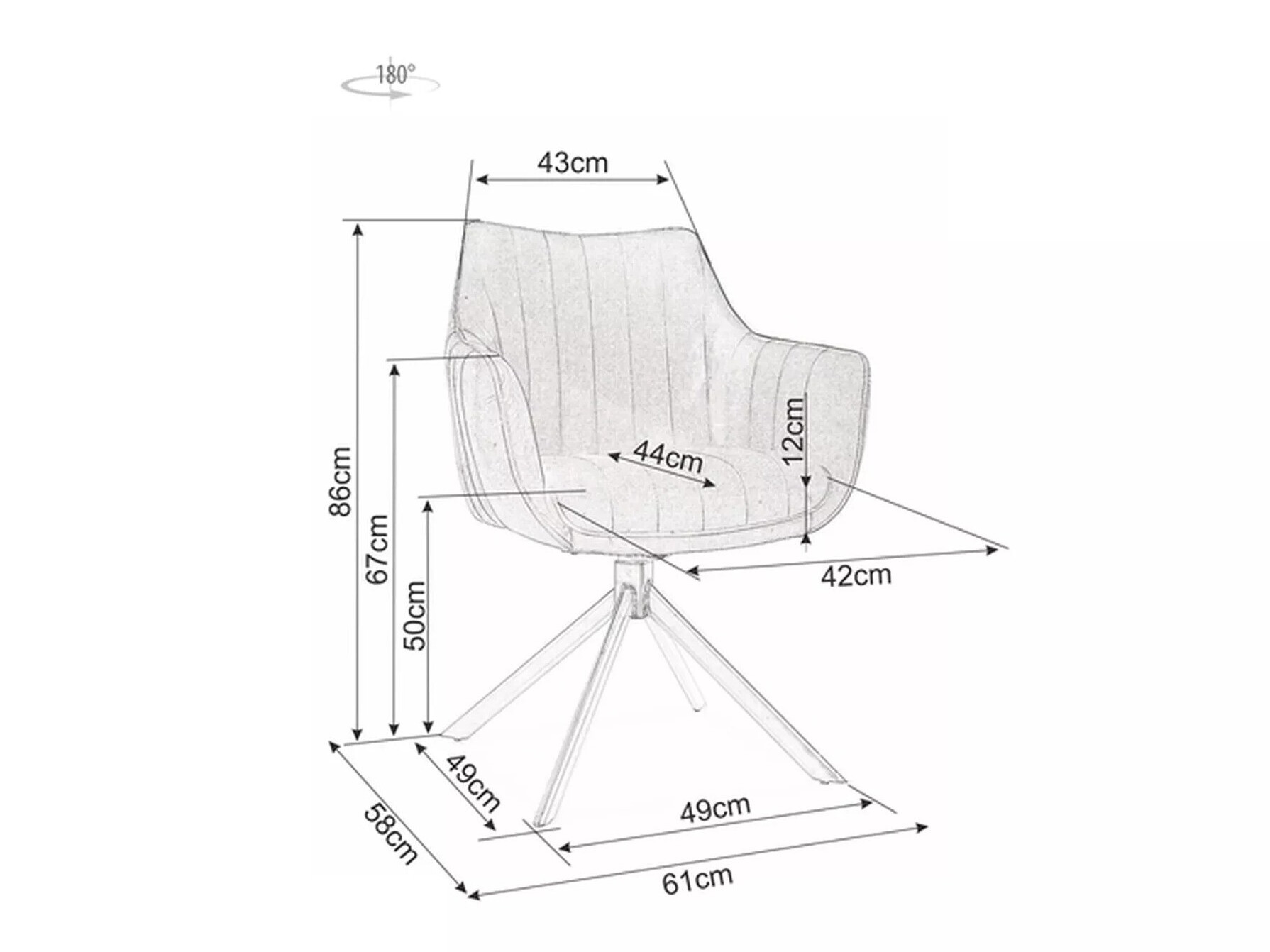 Stoel Detroit 134 (Zwart)