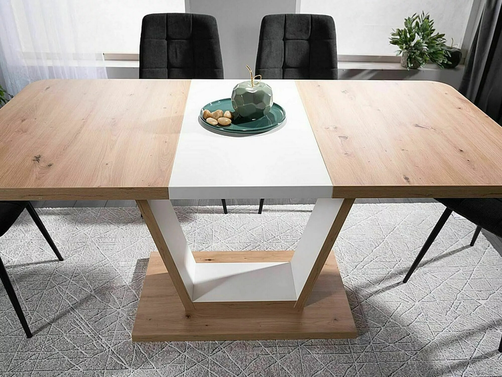 Tafel Detroit 135 (Artisan eiken + Wit)