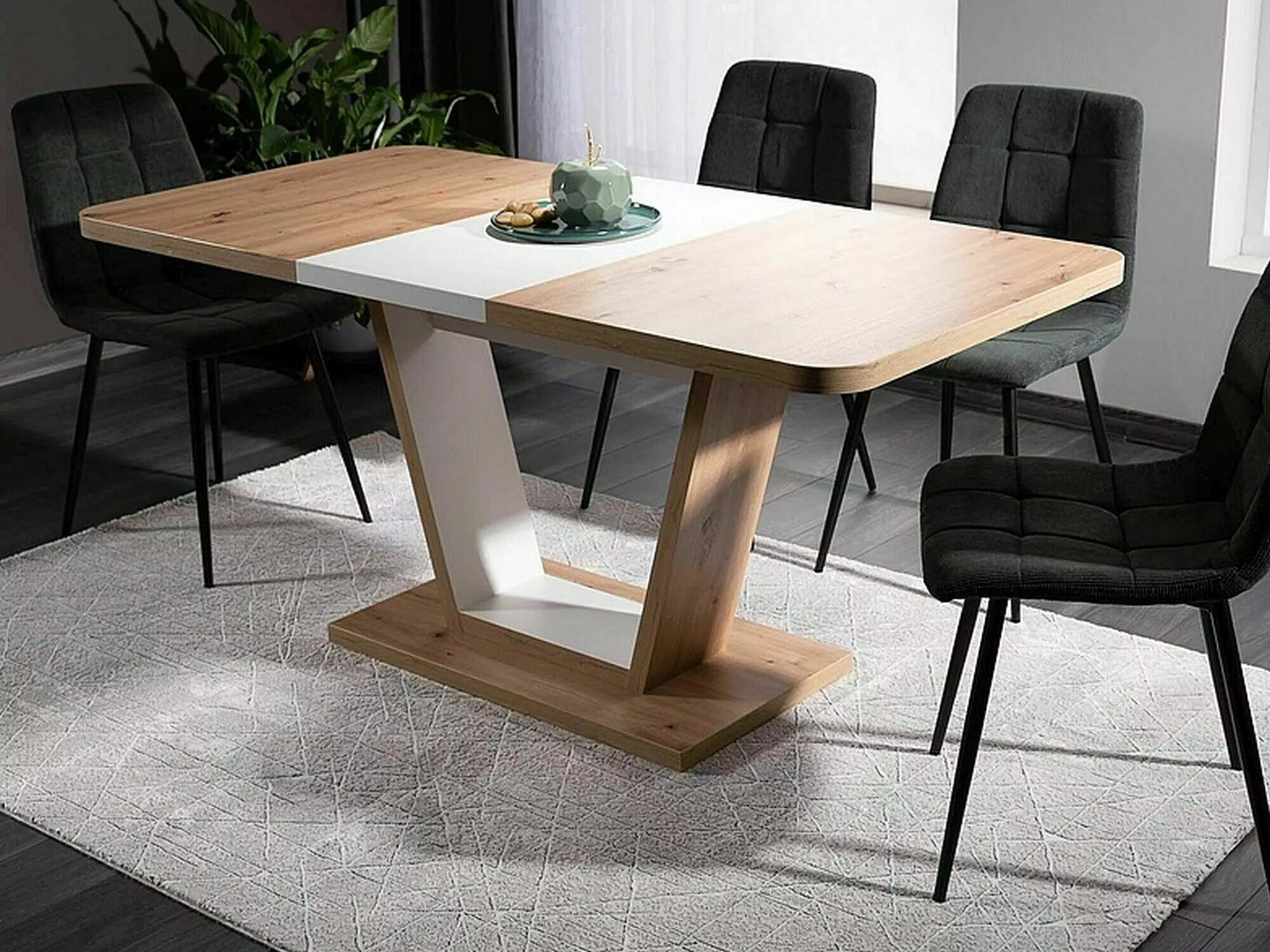 Tafel Detroit 135 (Artisan eiken + Wit)