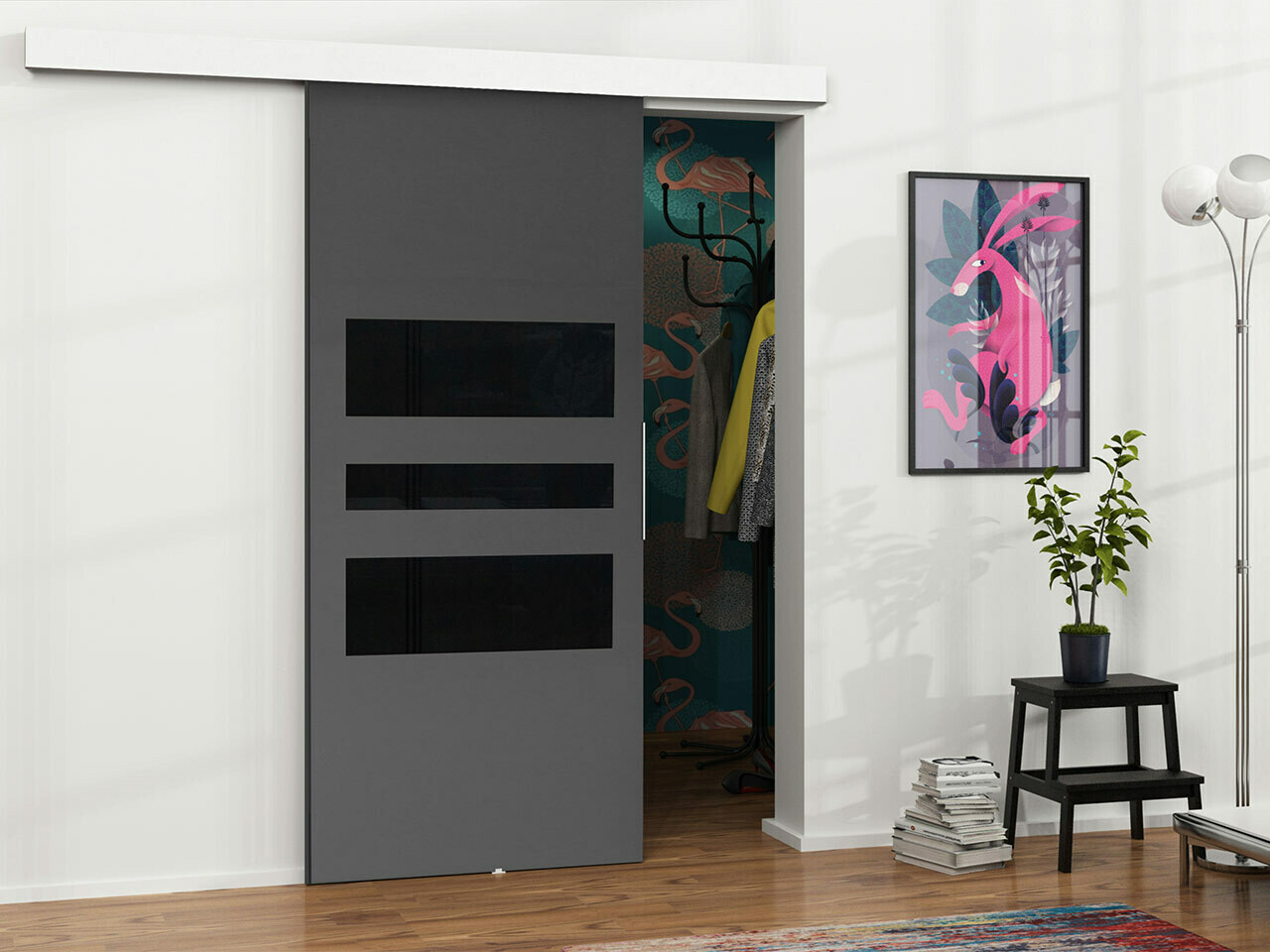 Schuifdeur Dover 139 (Antraciet + Zwart)