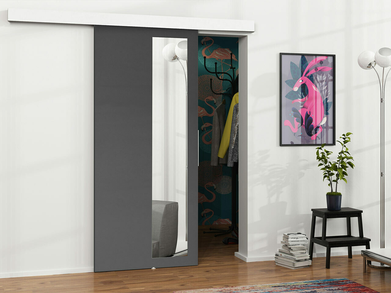 Schuifdeuren Dover 128 (Antraciet)