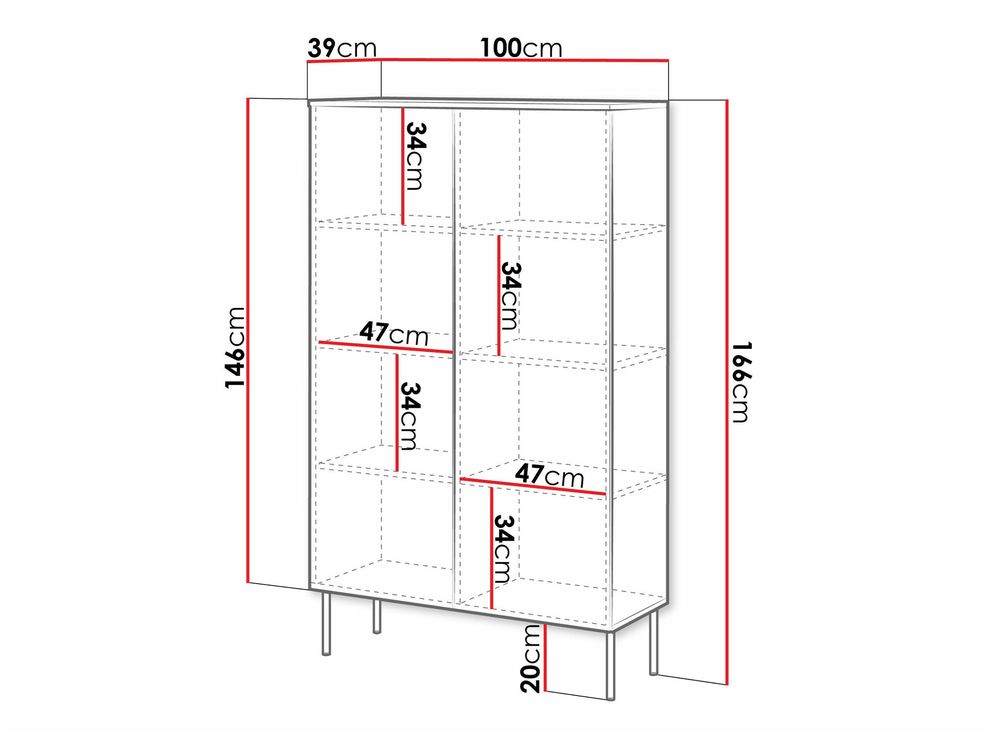 Boekenkast Monciru 105 (Wit)