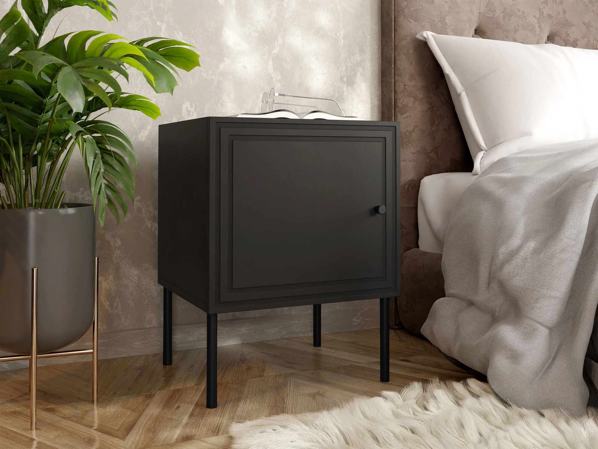 Een set nachtkastjes Monciru 104 (Zwart)