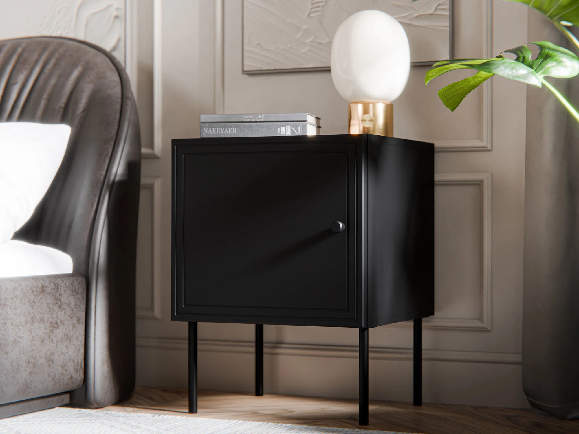 Een set nachtkastjes Monciru 104 (Zwart)