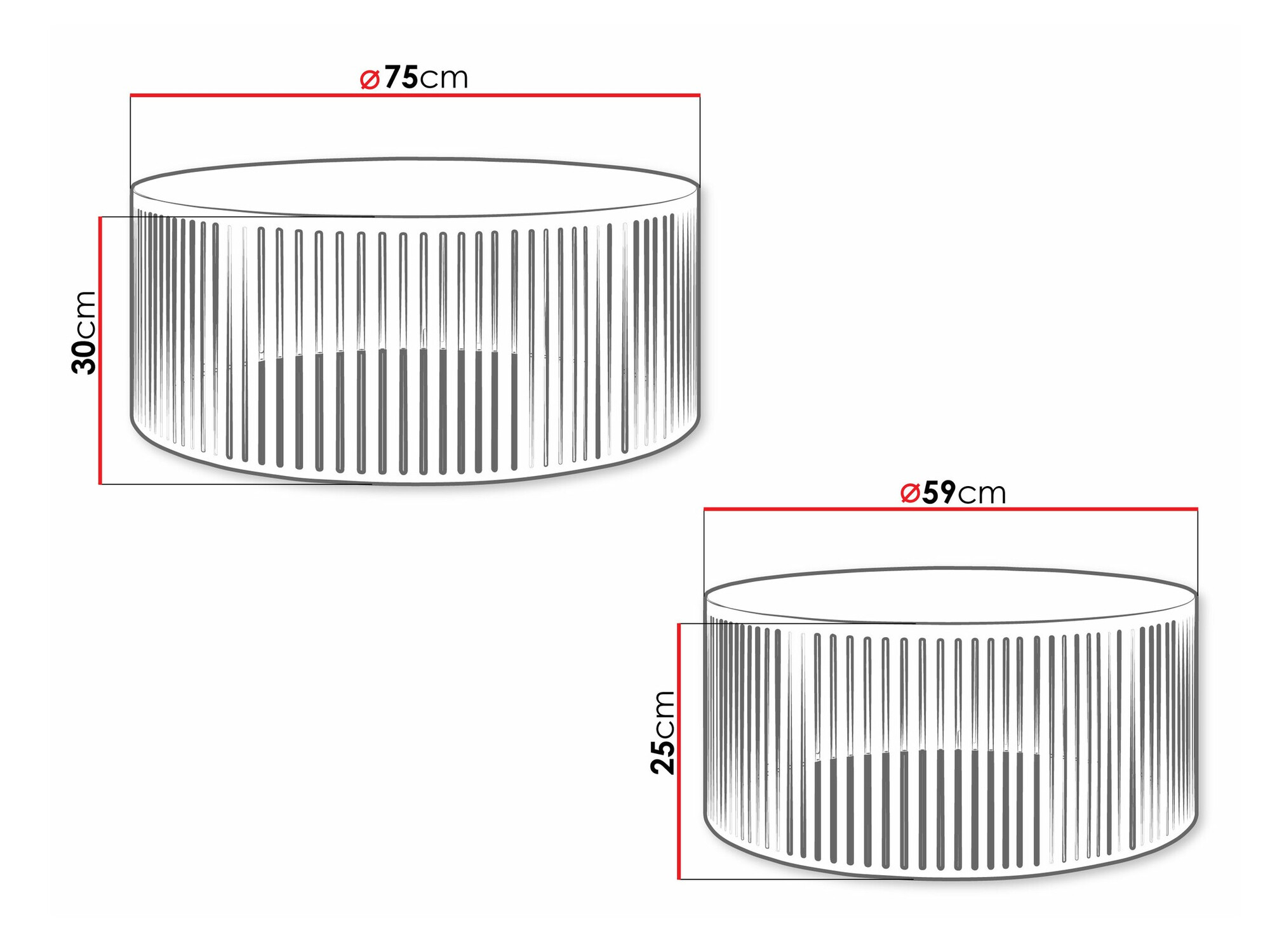 Salontafel set Oswego 124 (Zwart + Wit)