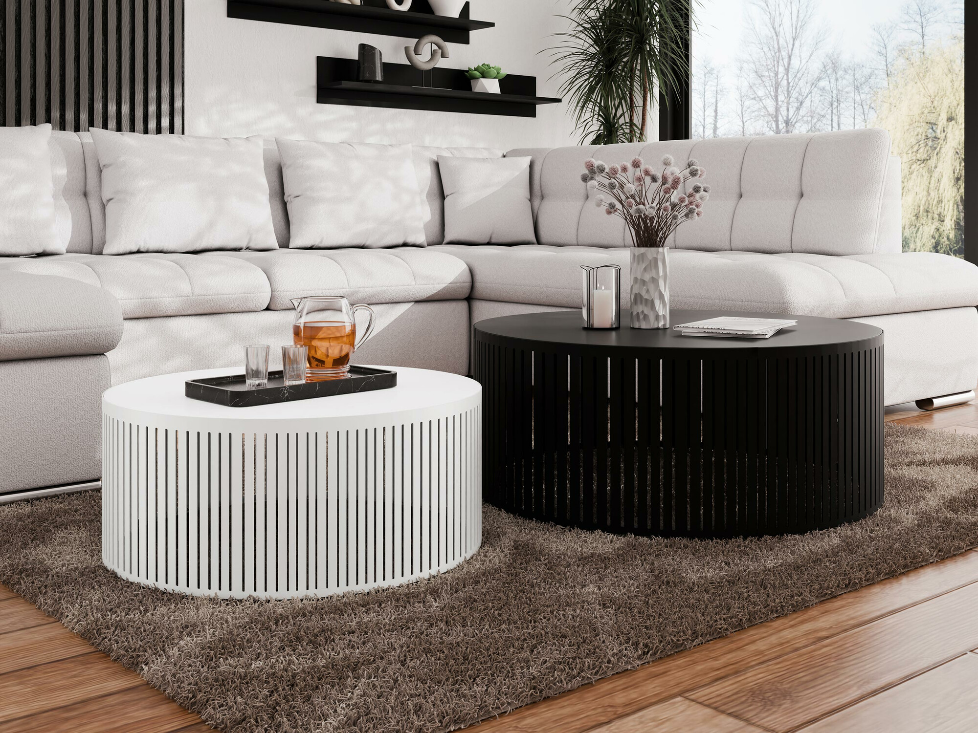 Salontafel set Prunis (Wit + Zwart)