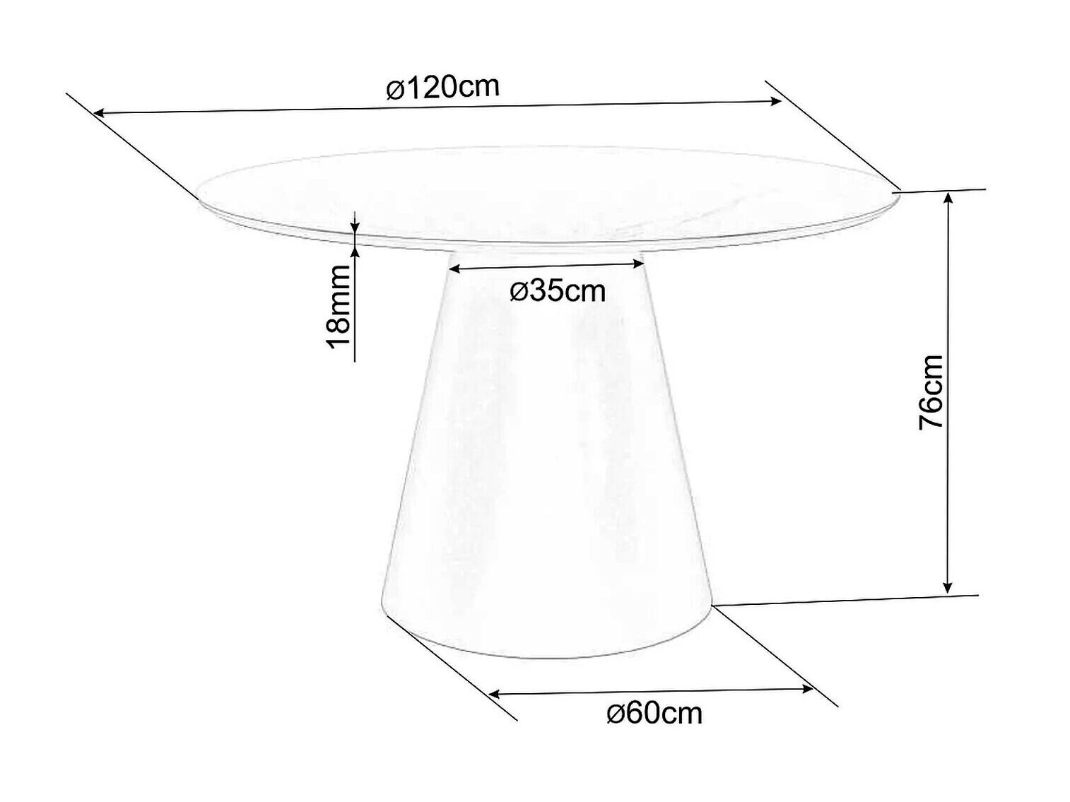 Tafel Detroit 137 (Grijs marmer + Zwart)