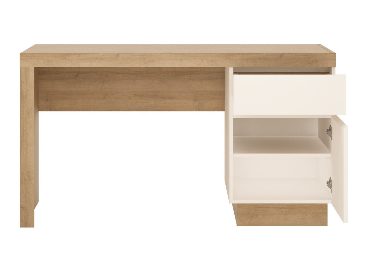 Bureau Feldeli 100 (Riviera eiken + Glanzend wit)