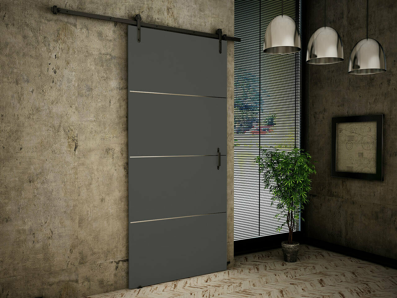 Schuifdeuren Dover 154 (Antraciet)