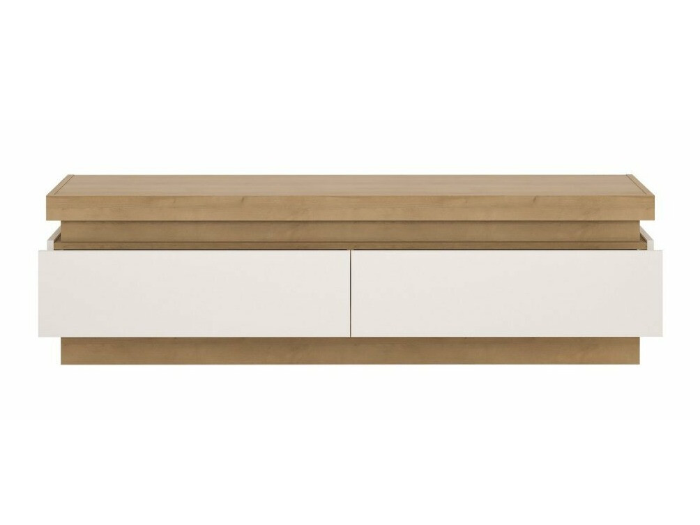 TV-meubel Feldeli 101 (Riviera eiken + Glanzend wit)