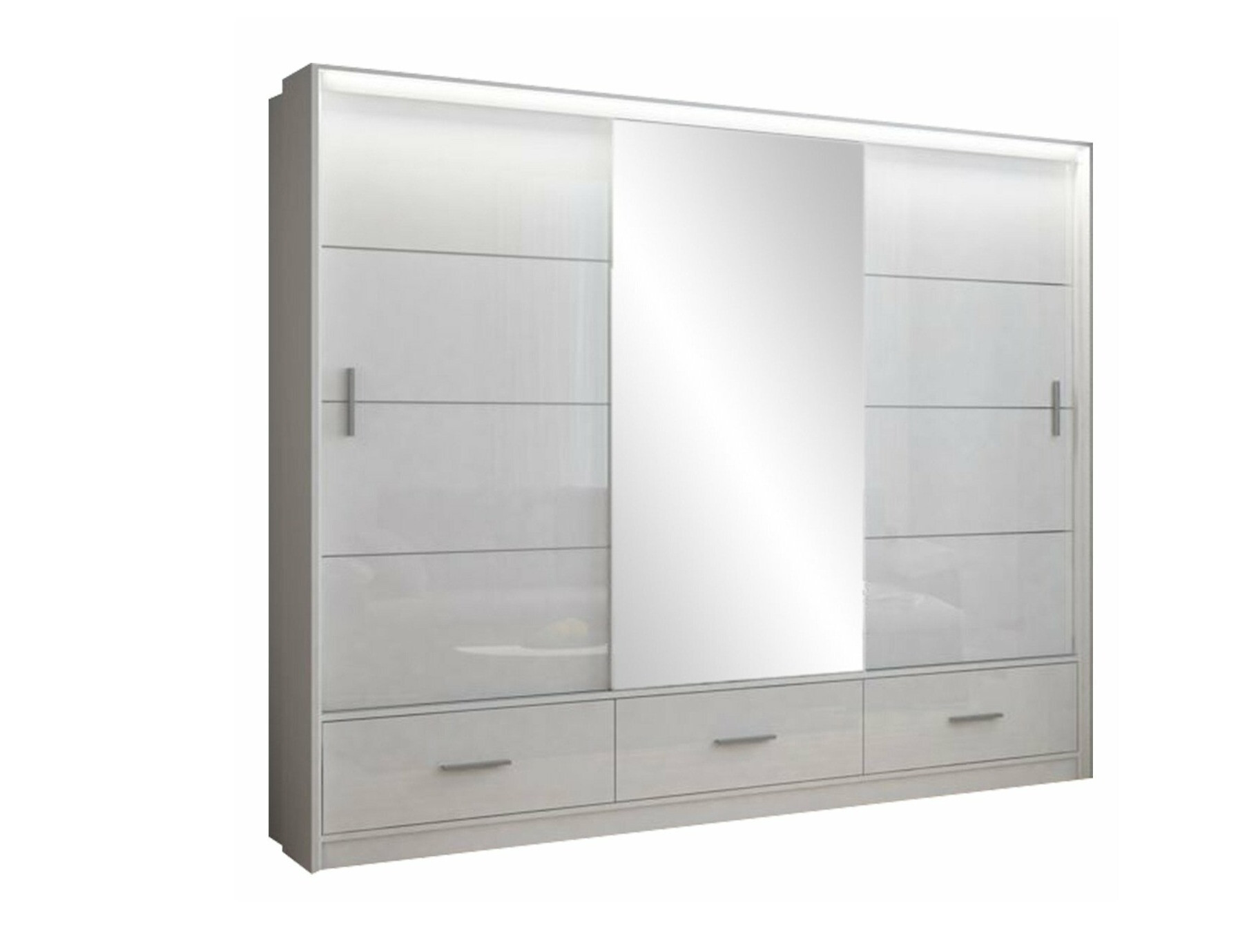 Kledingkast Honolulu 203 (Glanzend wit + Wit)