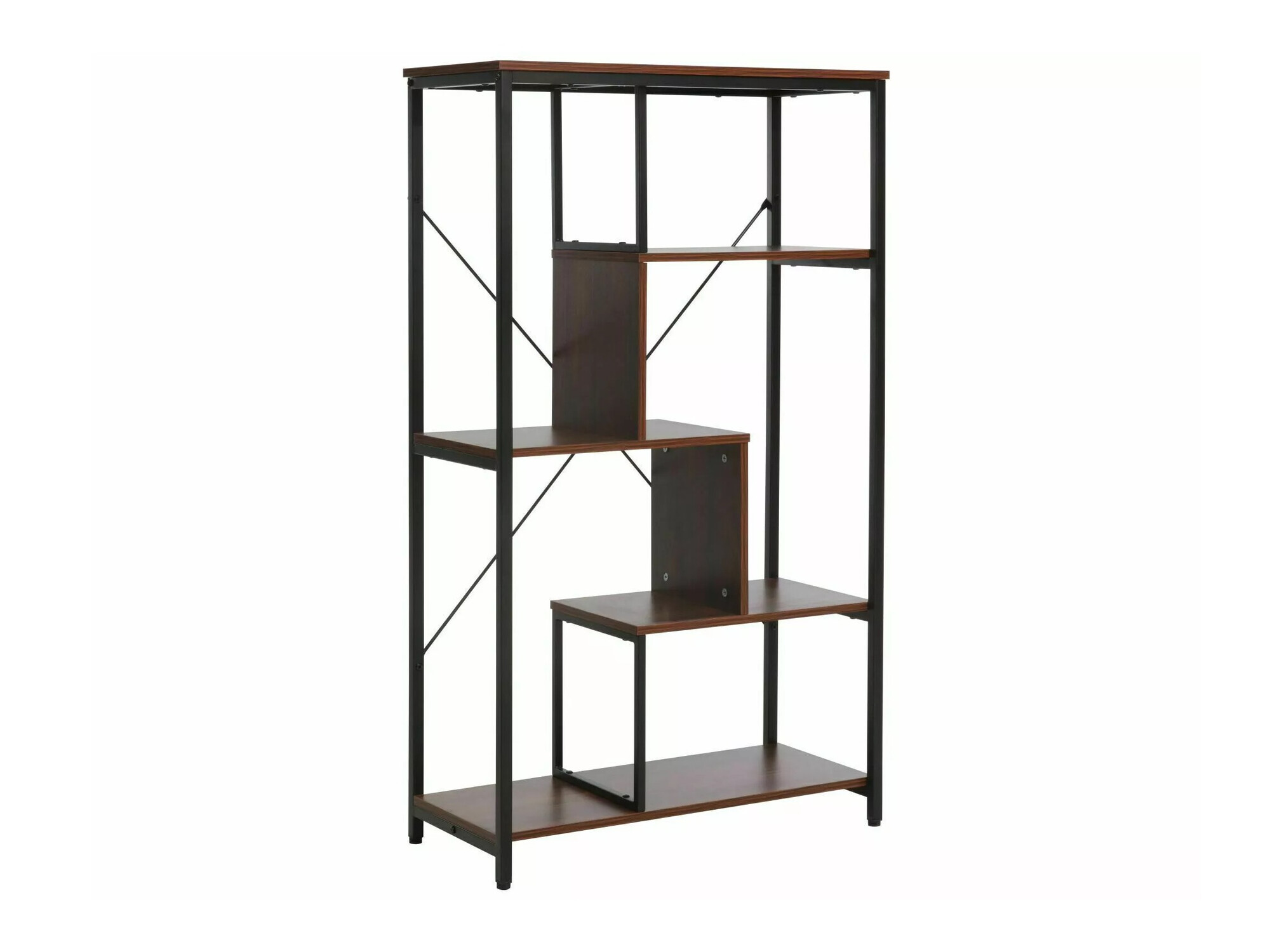 Boekenkast Detroit 235 (Notenhout + Zwart)