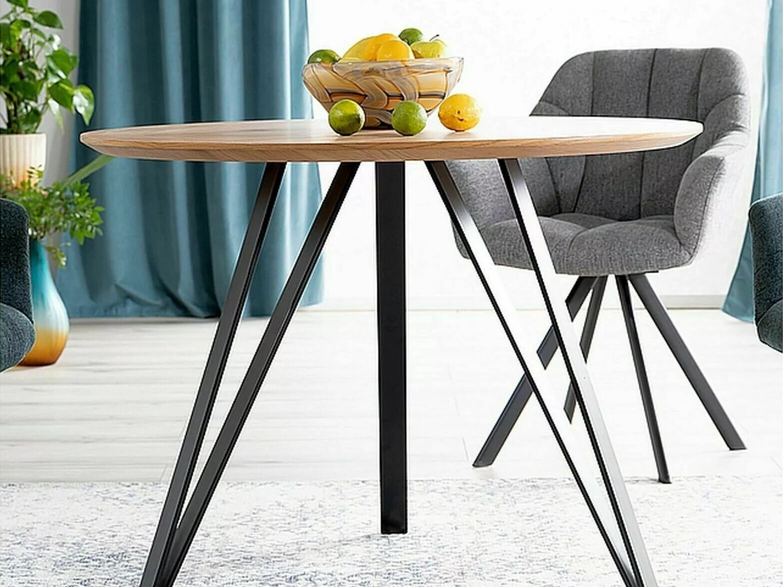 Tafel Detroit 251 (Zwart + Eiken)