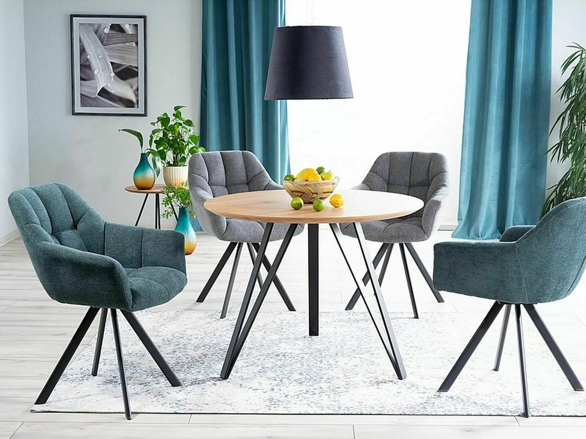 Tafel Detroit 251 (Zwart + Eiken)