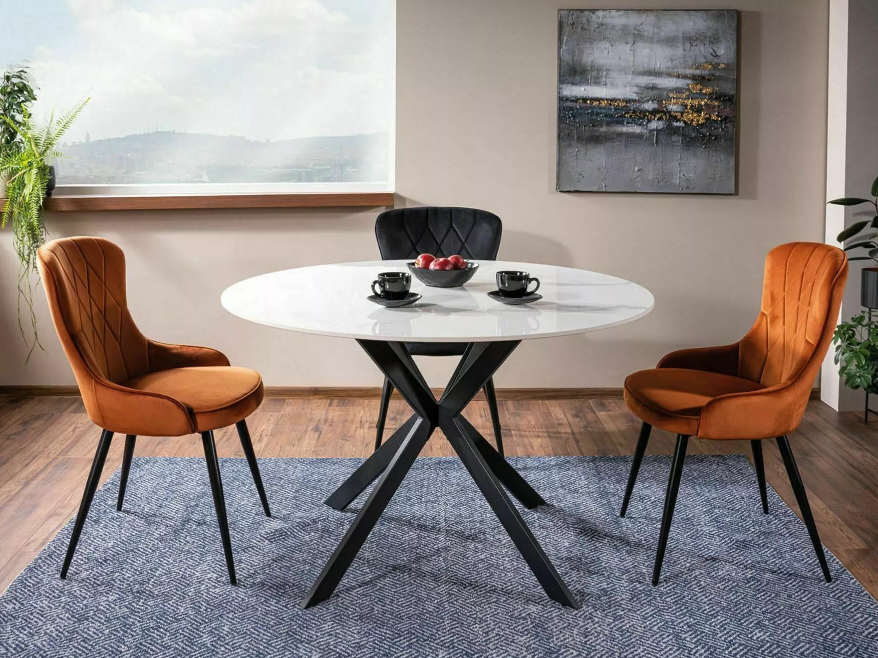 Tafel Detroit 256 (Wit marmer)