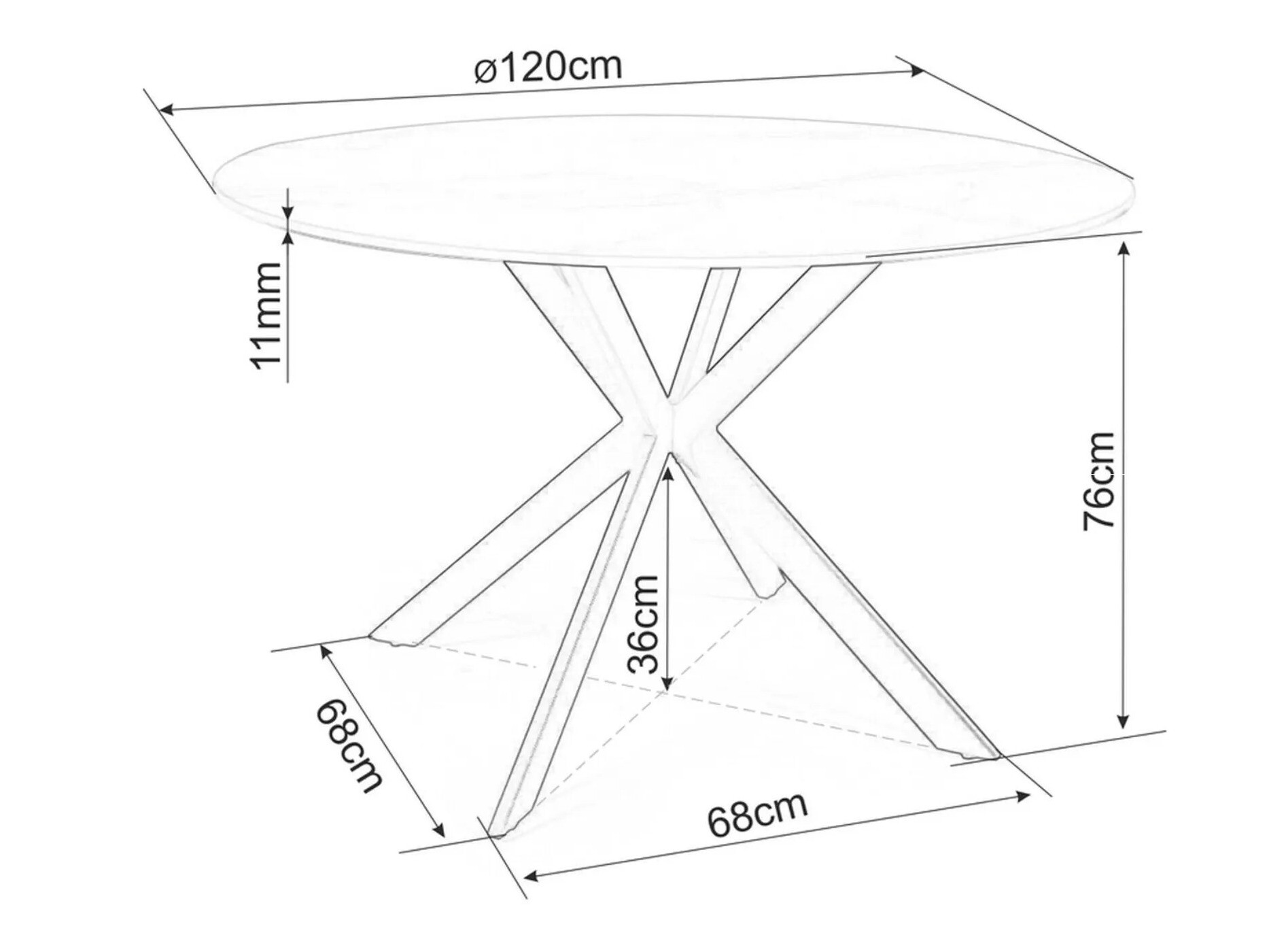 Tafel Detroit 256 (Wit marmer)