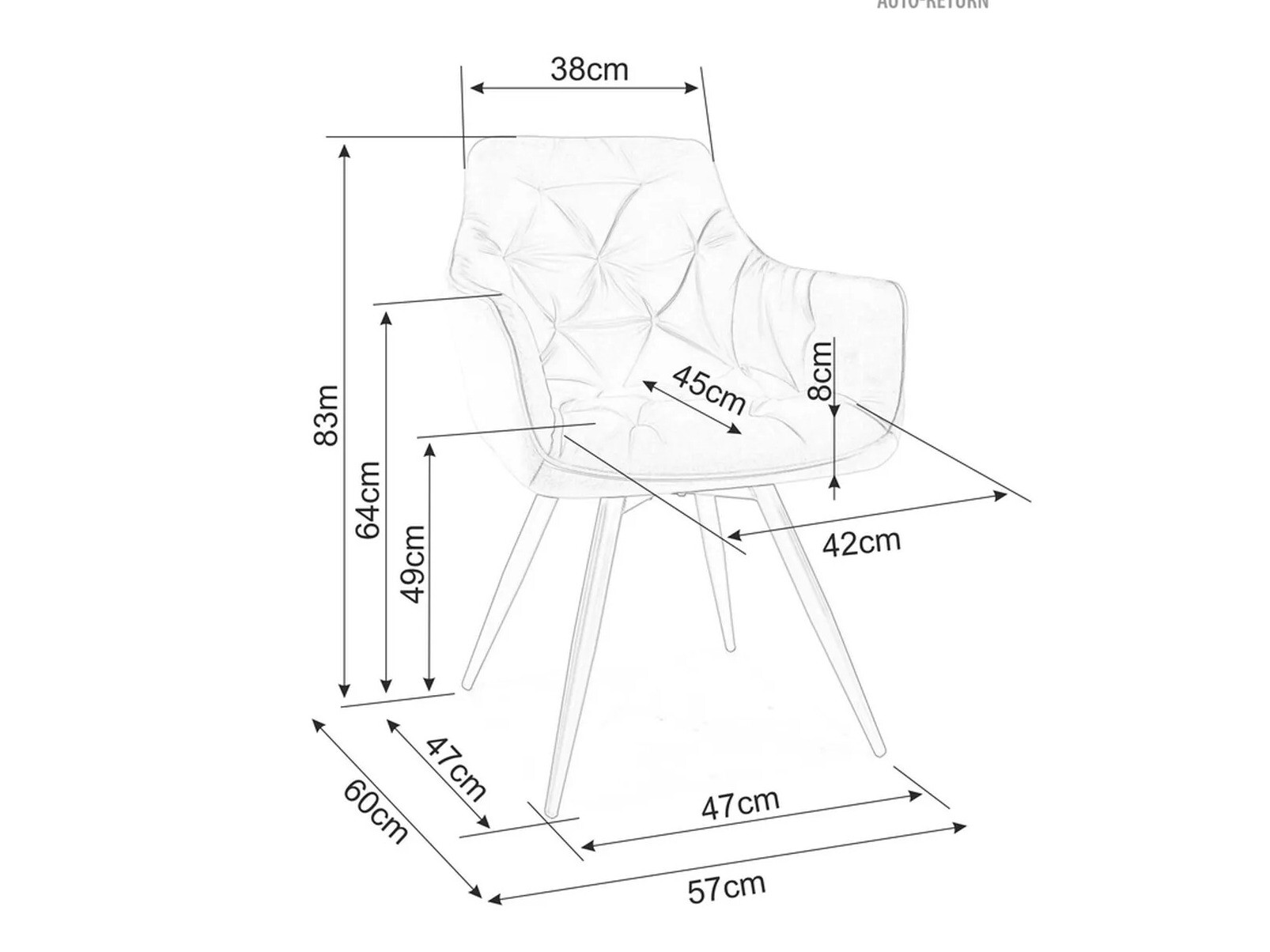 Stoel Detroit 286 (Lichtbruin)