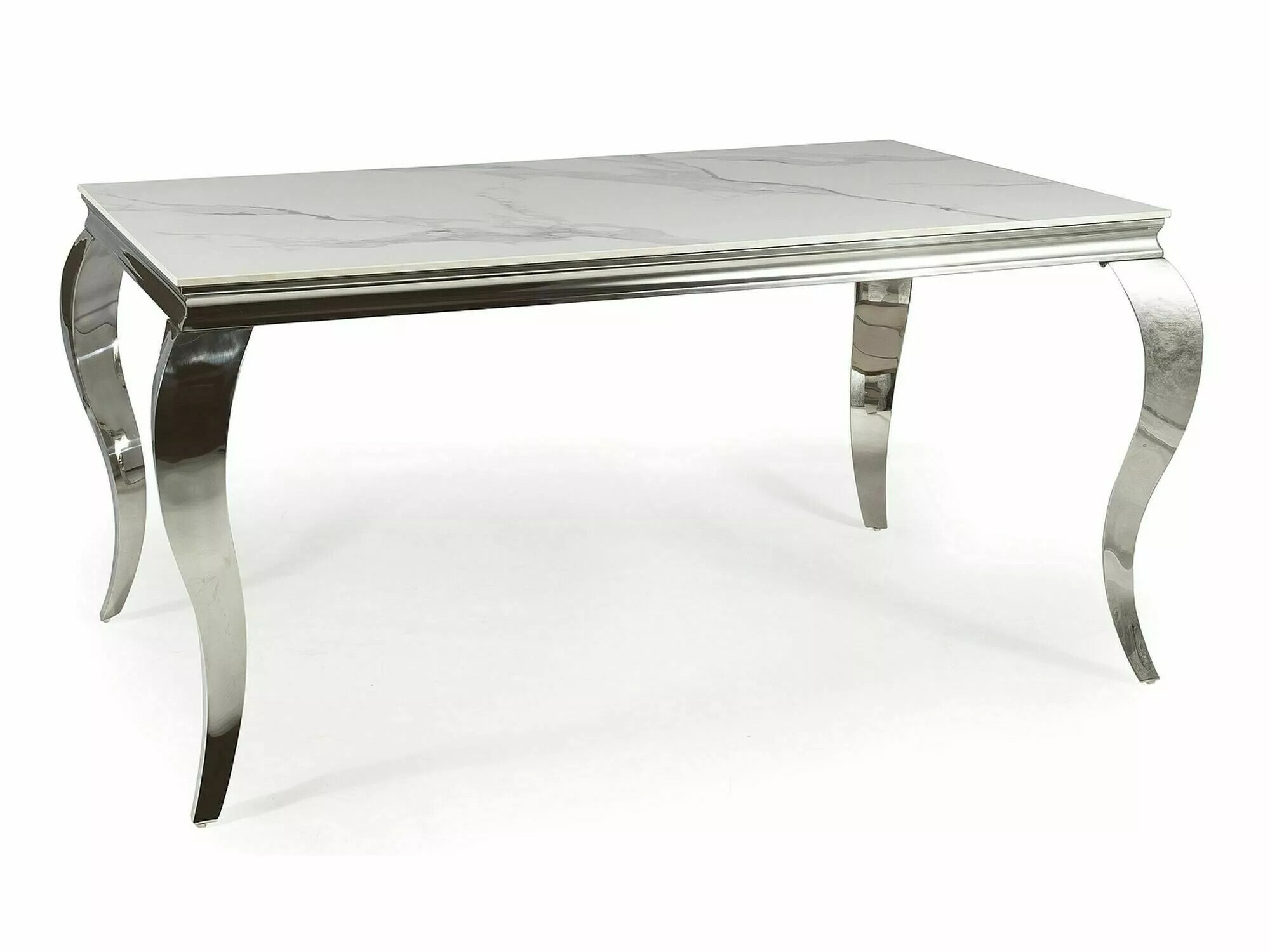 Tafel Detroit 323 (Zilver + Wit marmer)