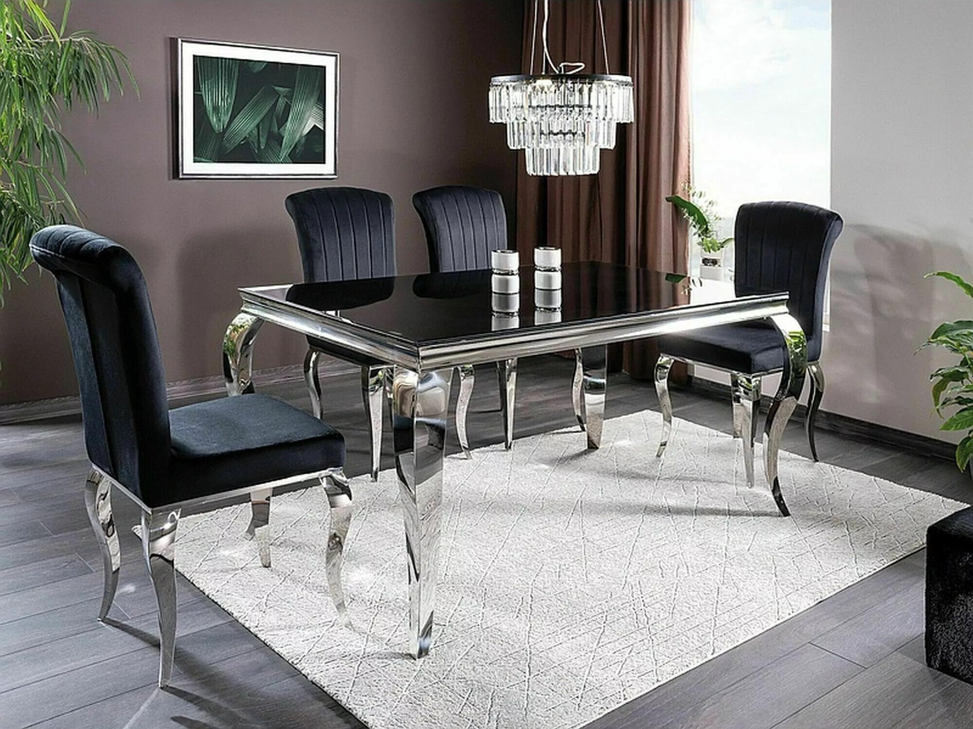 Tafel Detroit 323 (Zwart + Zilver)