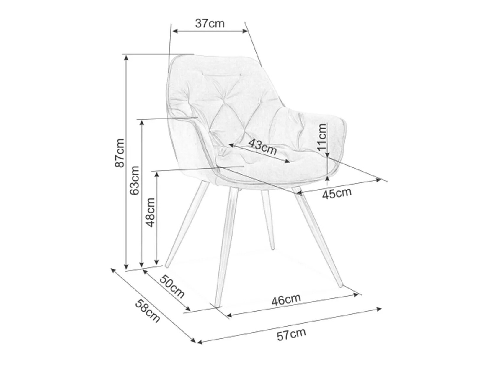 Stoel Detroit 354 (Beige)