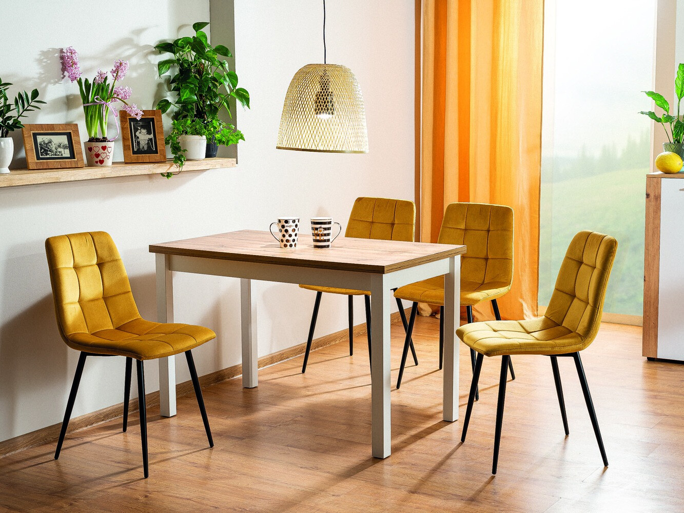 Tafel Detroit 345 (Lancelot-eik + Wit)