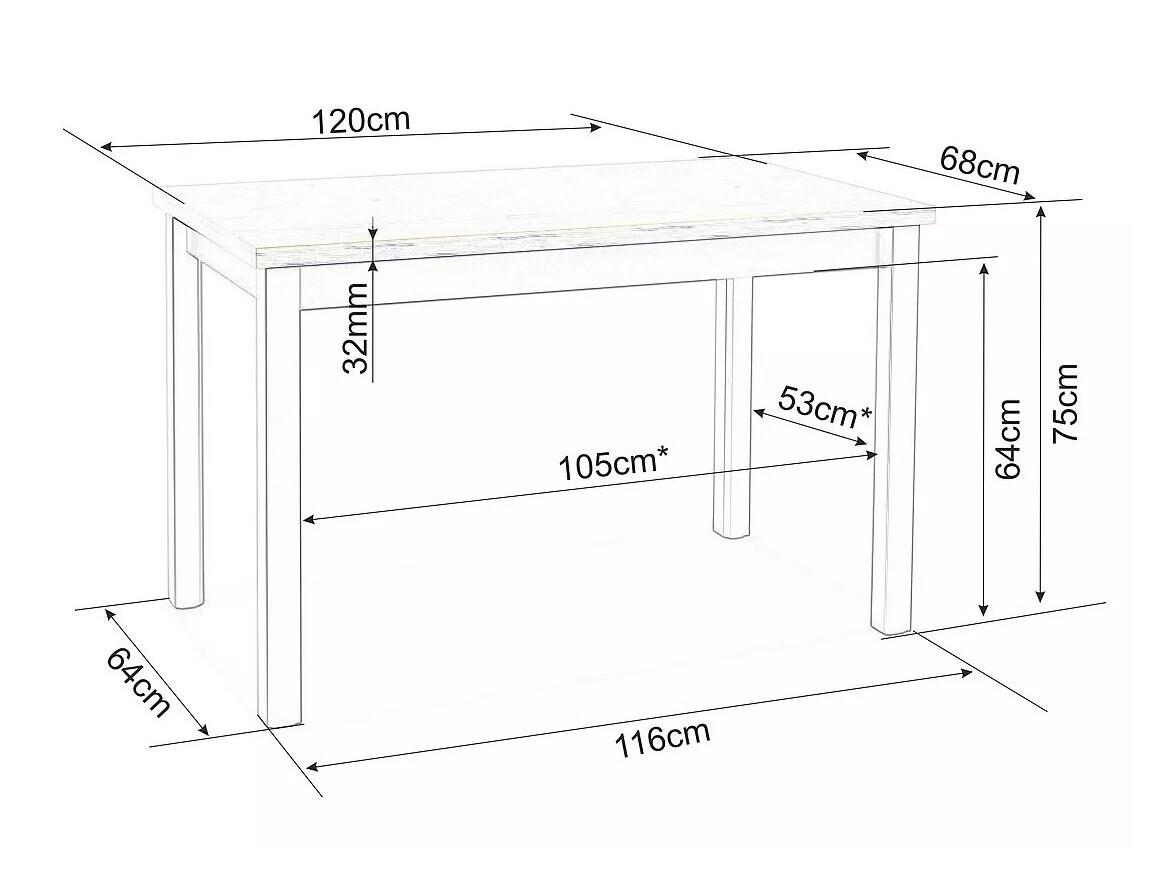Tafel Detroit 345 (Lancelot-eik + Wit)