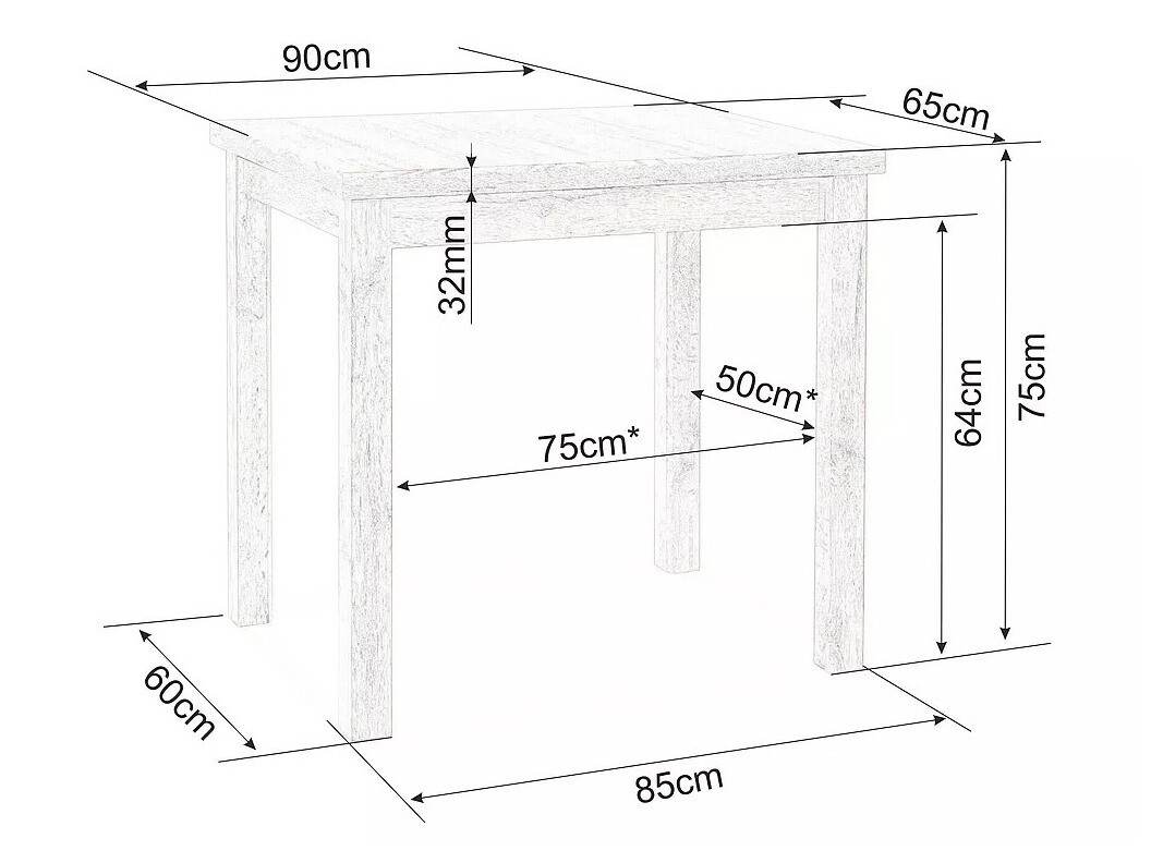 Tafel Detroit 348 (Zwart + Artisan eiken)